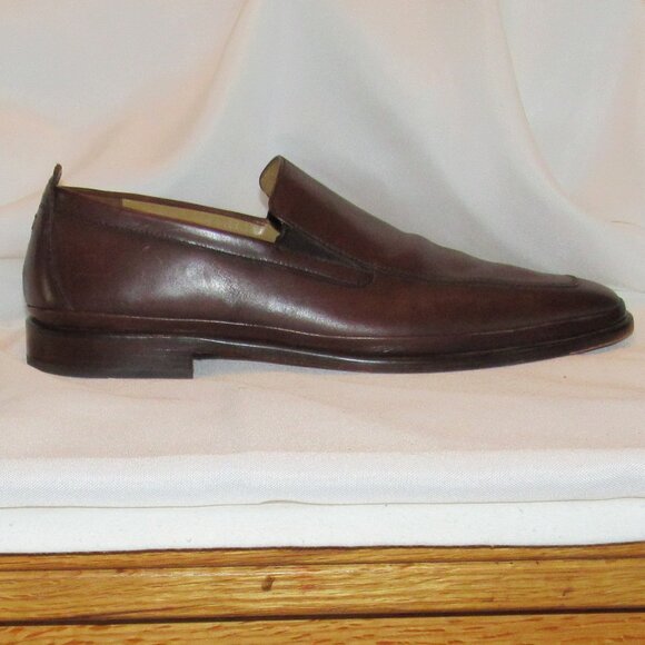 Cole Haan Brown Leather Slip On Loafers Shoes Size 10.5 Apron Toe C08304 EUC - Picture 9 of 11